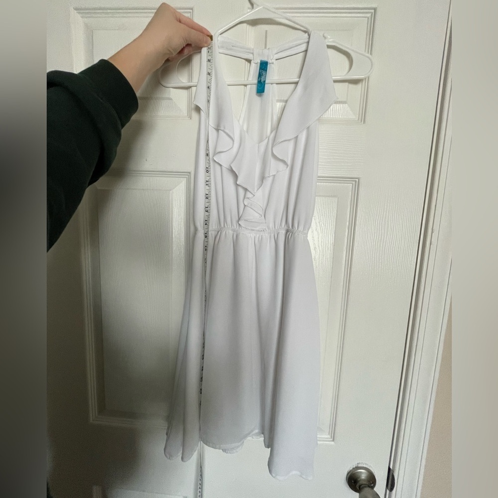 Francesca's Collections White Ruffle Mini Dress - Picture 8 of 9